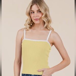 Yellow Ribbed Women's Top